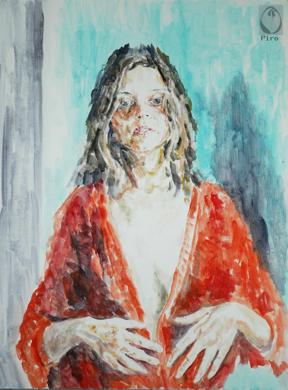oil on paper - olio su carta di Piro